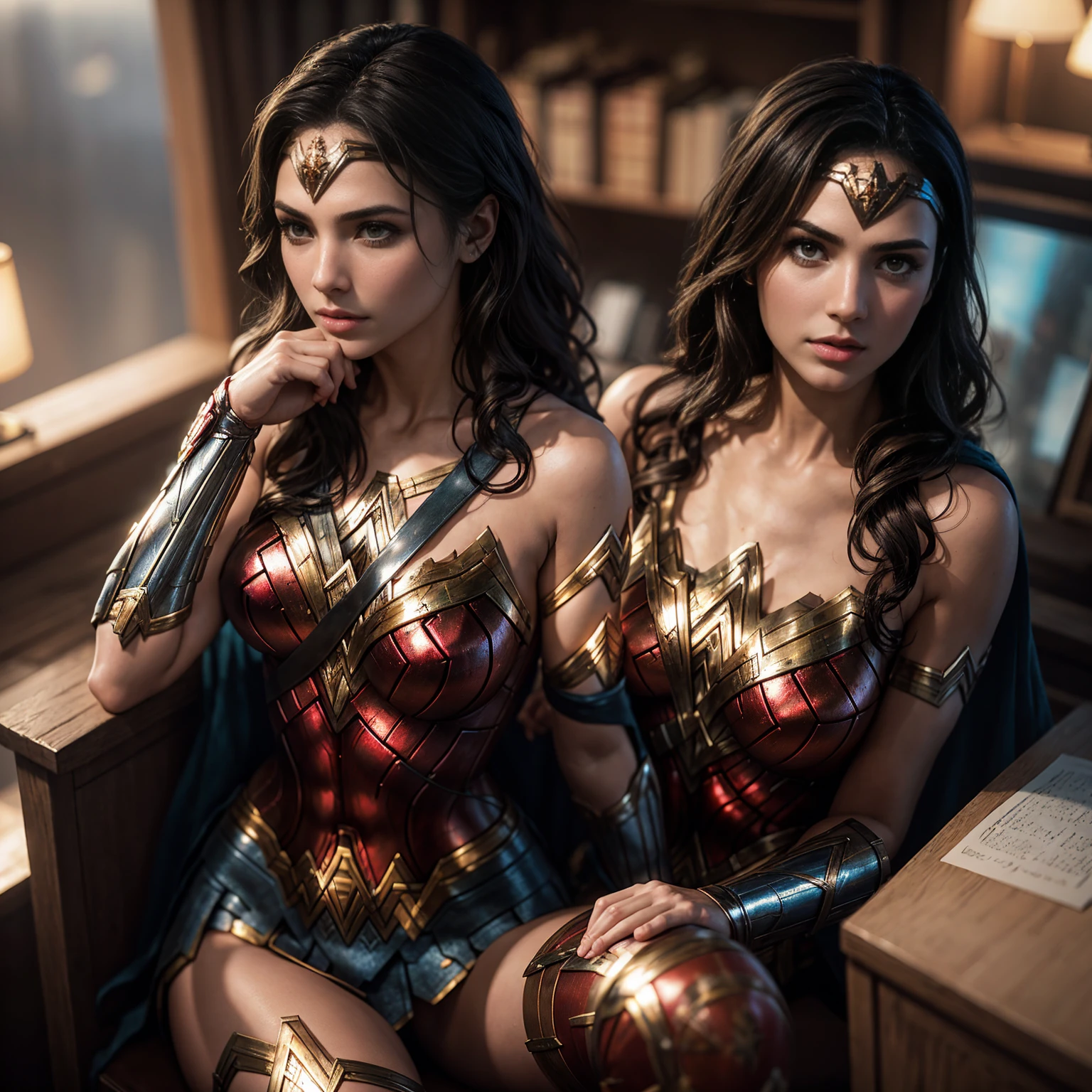 wonder wonder woman in the war, wojtek fus, portrait of wonder woman, 8 k realistic digital art, sexy painting of gal gadot, realistic digital art 4 k, realistic digital art 4k, alena aenami and artgerm, wonder woman, incredible digital art, gal gadot portrait, trending on artstation 4k, lois van rossdraws