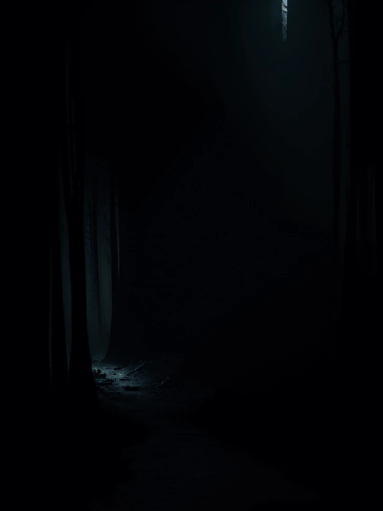 a dark mansion in a pine forest, moonlit night, tall dark silhouette of a figure, eerie atmosphere, moody lighting, detailed architectural elements, gloomy mood, dramatic shadows, photorealistic, cinematic, muted color palette, gothic, horror, mystery, quái vật