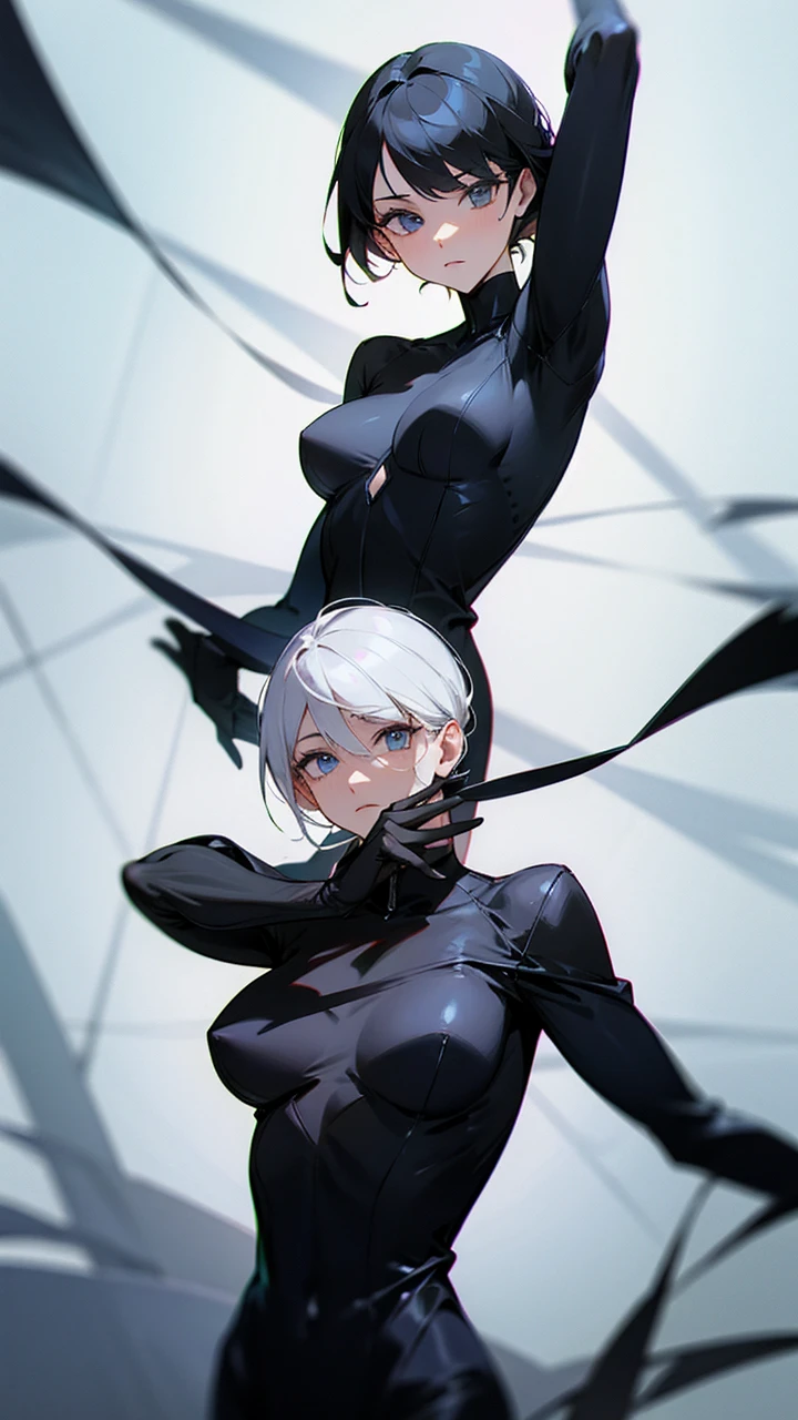 In a black suit