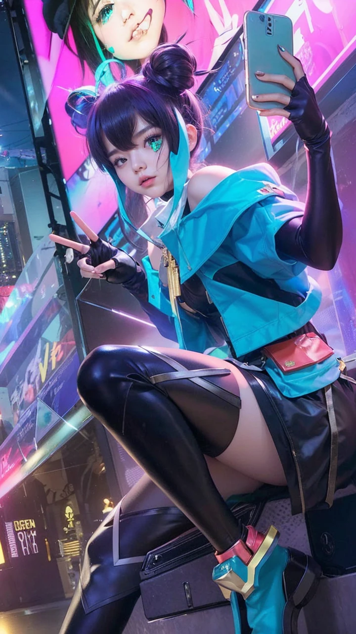 photograph,marin kitagawa sono bisque doll ,a beautiful, attractive, slender woman with long silver hair, pink eyes with a military style black overcoat with gold details, black low-cut bodice with silver details, long skirt with black shorts, a black cap with gold details
