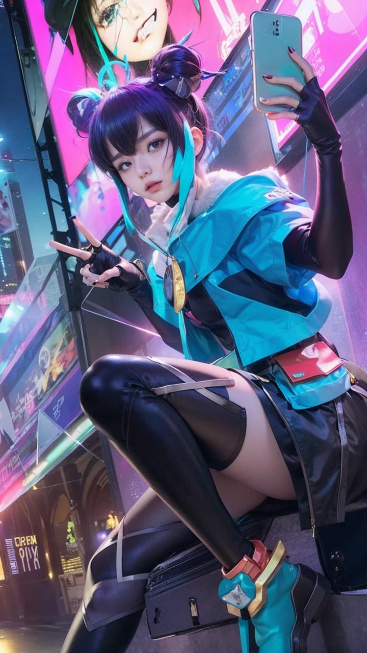 photograph,marin kitagawa sono bisque doll ,a beautiful, attractive, slender woman with long silver hair, pink eyes with a military style black overcoat with gold details, black low-cut bodice with silver details, long skirt with black shorts, a black cap with gold details