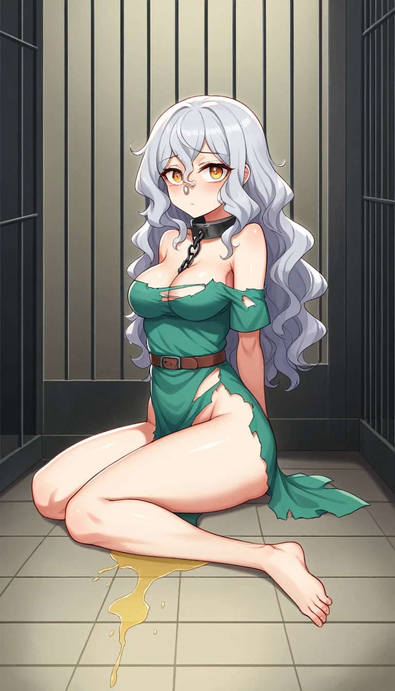 Anime. 1 Girl. Cute girl. Amputee. Slave. Disabled person. Quadruple amputation. Silver hair. Long hair. Wavy hair. Amber eyes. Beautiful eyes. Perfect eyes. Expressive eyes. Ideal face. beautiful nose. Snotty nose. . Medium breasts. Beautiful breasts. Cold. Runny nose. Snot. Wants to sneeze. I have to sneeze. She sneezes. Snot flows from the nose. Urinary incontinence. Wants to pee. I need to pee. A strong, desperate urge to pee. She peed herself. Urine flows from the perineum onto the floor. Urine
flows down your thighs. Ideal anatomical body. Body with amputated limbs. Amputated arms. Amputated legs. No hands. Without legs. Dirty tunic. Torn tunic. Slave collar. No panties. Sitting. Sits on the floor in a cage. Full height.
Slums. Slave market.
Many people. Beautiful character design. Shiny skin. Full body. NSFW. Official art. Extremely detailed CG Unity 8k wallpaper. Ideal lighting. Ultra high resolution 4K. Super detailed 8K resolution. A high resolution. Masterpiece. Best quality.