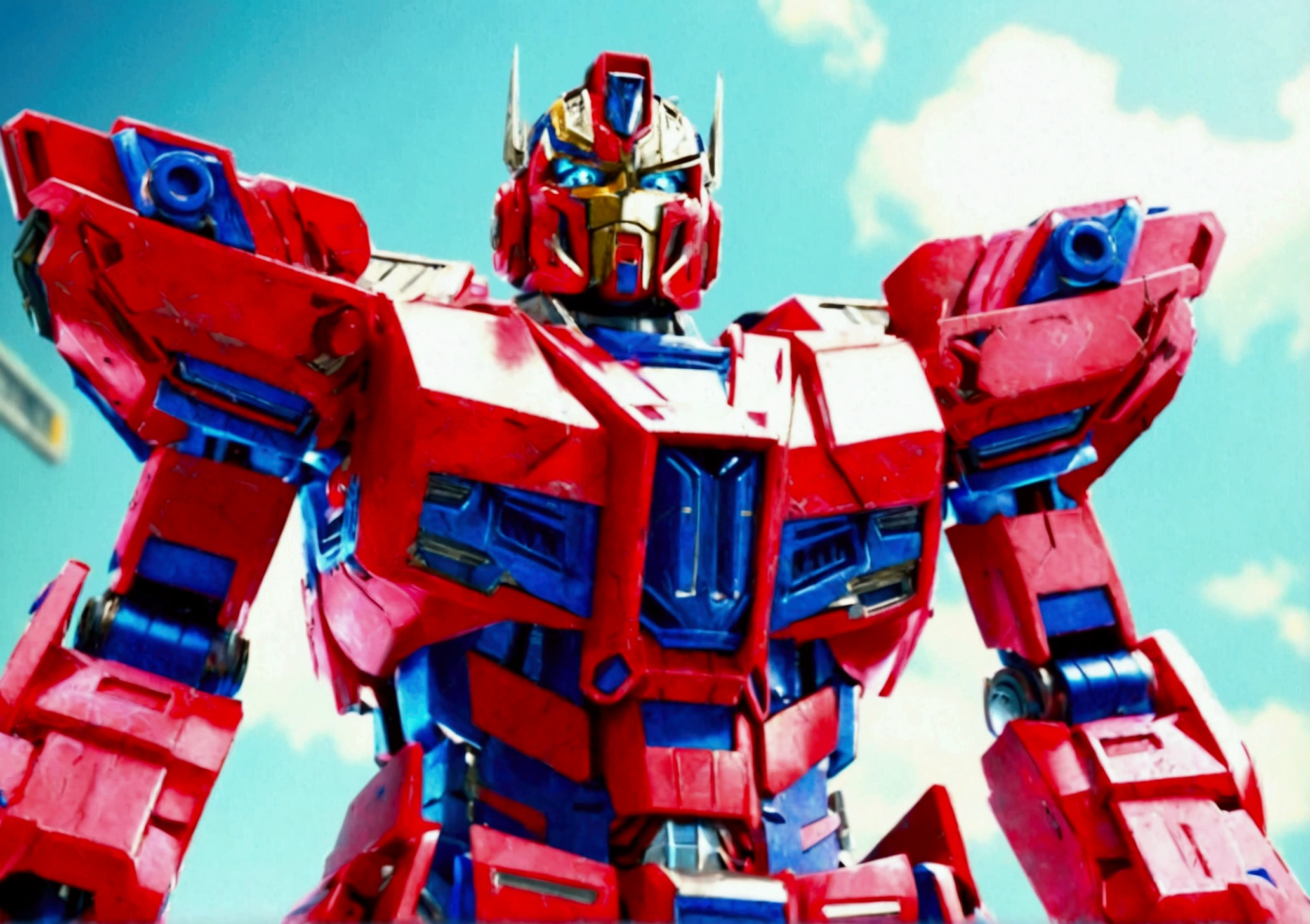 A highly detailed 3D render of Optimus Prime, the iconic Autobot leader, in a heroic posing, ultra-realistic, hyper-detailed, cinematic lighting, dramatic shadows, metallic texture, intricate mechanical design, glowing energy core, complex gears and components, pristine finish, depth of field, 8k resolution