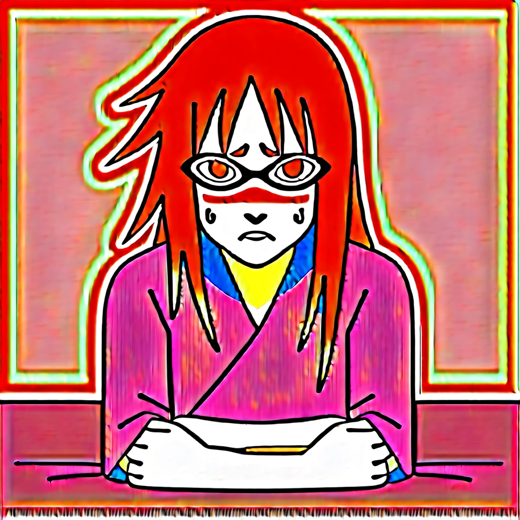 Red hair, 1 Girl, Glasses, Long hair, Red Eyes, Solitary, Sailor Suit,Umbilical cord, Looking at the audience,No students, Japanese cartoons screencap, Japanese cartoons coloring,src_Japanese cartoons,Naruto \(series\), Naruto shippuuden,((blush,nervous,Vision,classroom,sit on the chair,))masterpiece, absurd , (Intricate details), (Colorful), light, Extremely detailed CG unity 8k wallpaper ,1 Girl, solo,(shy,classroom,night,blush,nervous,Sweating,蕾丝dress, ),sweat,blush,blush1.5,Blush,Medium chest,((dress,Black stockings,)),(dress,Lying in bed,Uncomfortable expression,Mouth open,spit)