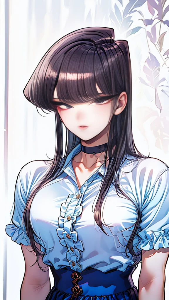 masutepiece, Best quality, 1 thai peaplo man, handsome, short hair, silver hair, tusk, choker, blue eyes, black leather shirt, blushing, western building, caricature, looking at viewer,