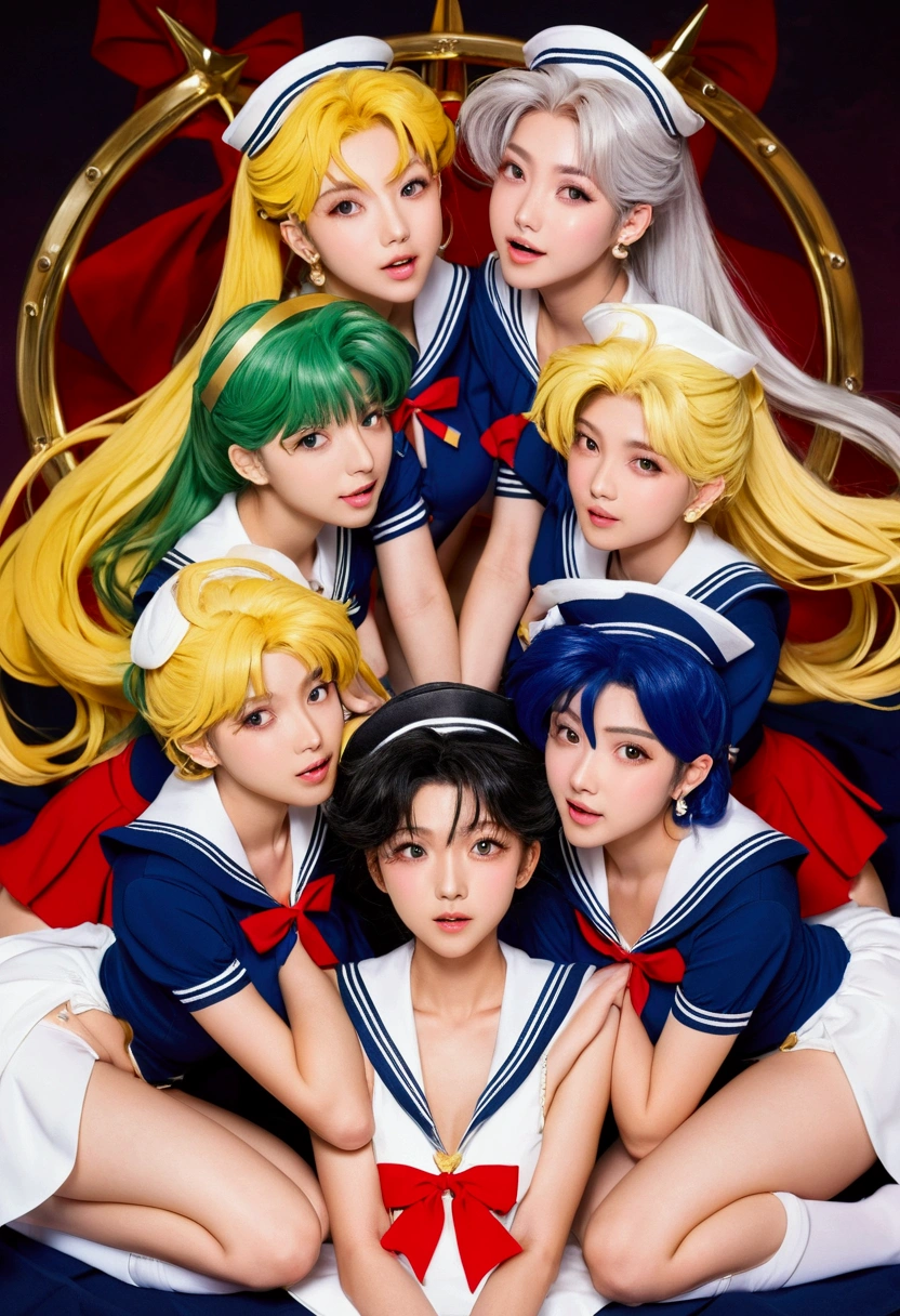 Five Sailor Soldiers having anal sex