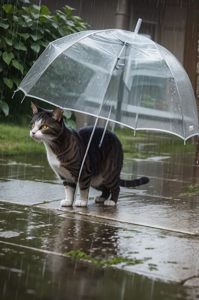 Cat in the rain
