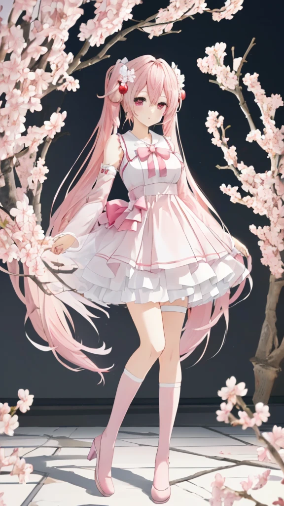 sakura miku,Anime girl with pink hair and white pink dress with flowers, cherry blossom,Anime Style 4 k, Anime Style. 8k, anime wallpaper 4k, anime wallpaper 4k, Beautiful Anime girl, 4k anime wallpaper, Beautiful Anime, anime art wallpaper 4k, anime art wallpaper 4k, Anime Art Wallpapers 8K, Cute anime waifu in a nice dress, Nightcore