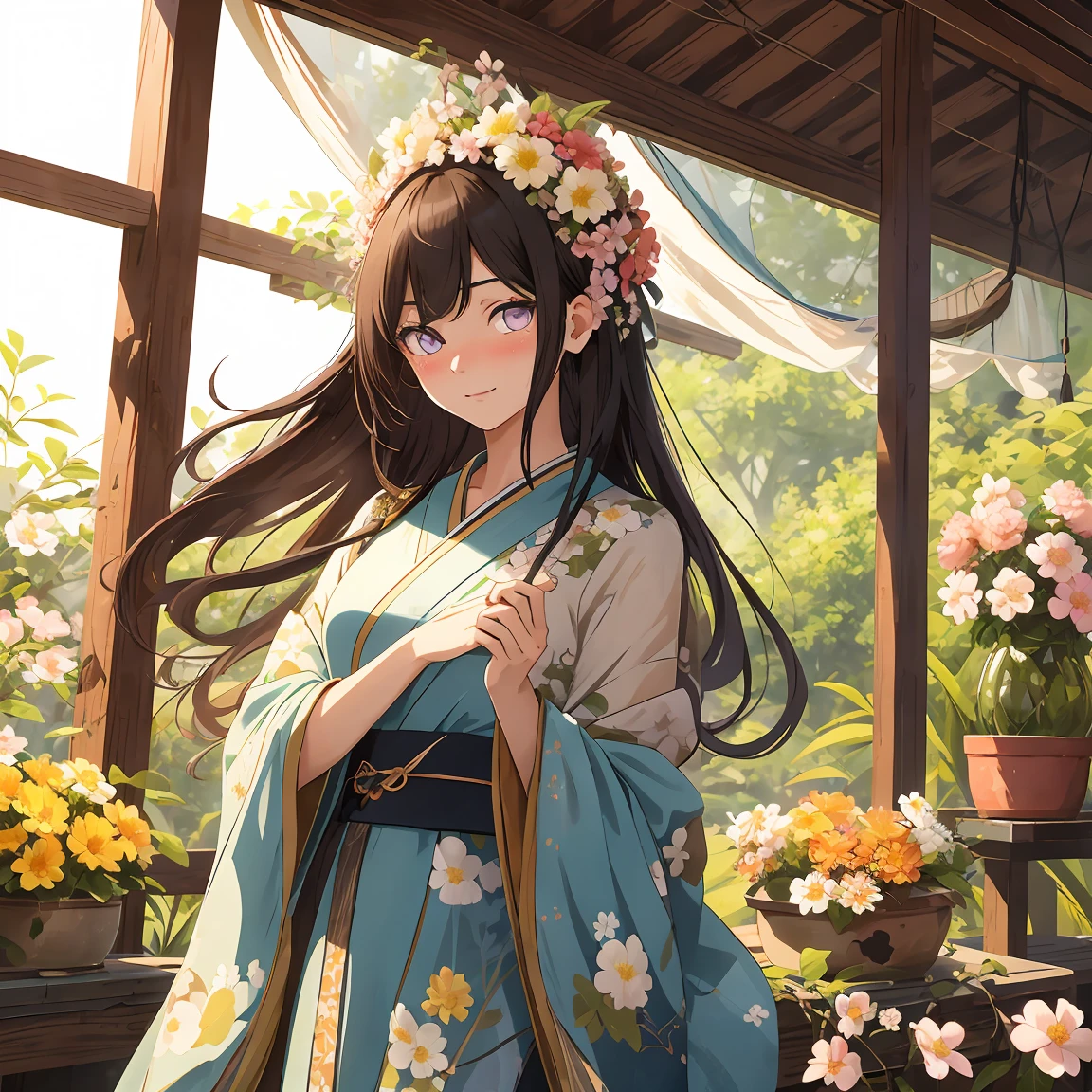 masterpiece， Very detailed， Best quality， Ultra-high resolution， 1 Girl， solo，（Ratio of Hyuga flowers：1），Long hair hanging down, Headband, Hana&#39;s purple eyes, Ponytail, beautiful, beautiful woman, Perfect body, Perfect breasts, View Viewer, Smile, realism, masterpiece, Textured Skin, Super Detail, High Detail, high quality, best quality, 16K，（Wear nurses，Nurse top），live in the hotel，Pick up the whip，With a long whip，Charming pose，（Wear black），（Sweating，大量Sweating，Blush Blush，blush，My face is covered with sweat，Blush Blush），（My face is sweating a lot，blush，Blush Blush，Blushing on the face）