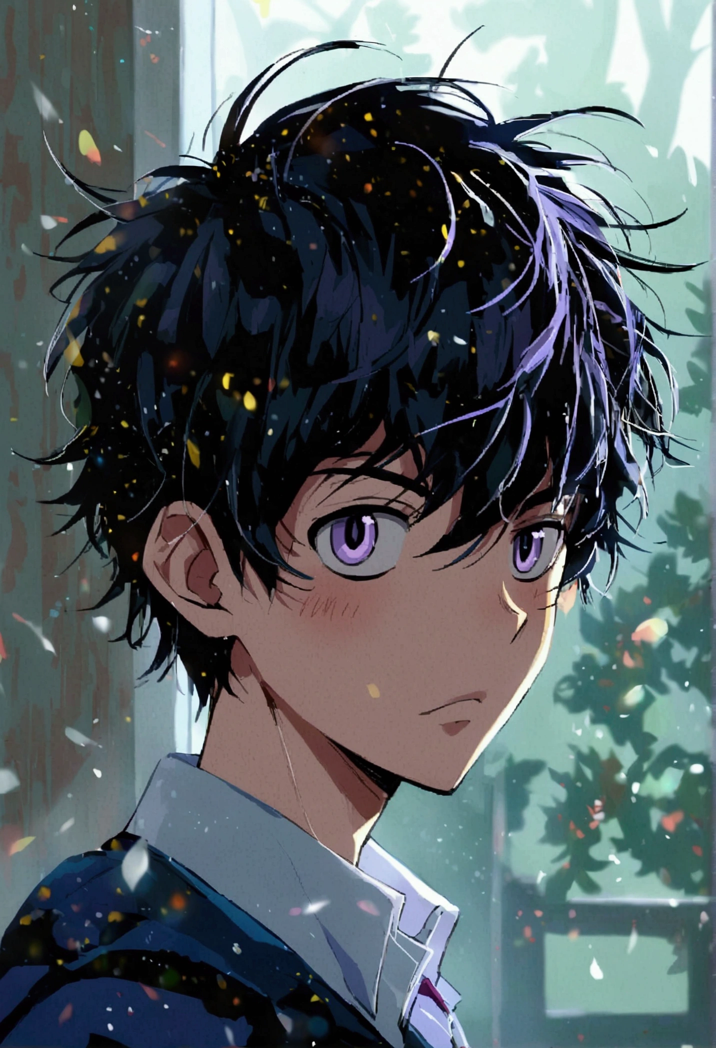 Anime boy with black hair and purple eyes in Casper highschool in Danny phantom 