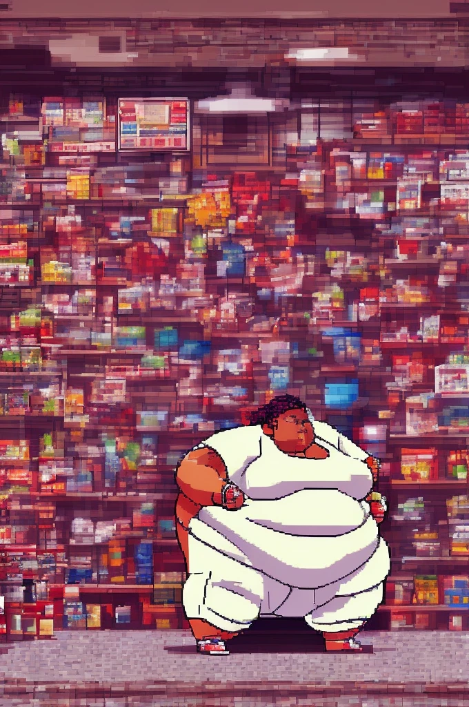 Obese, NES, Punch Out, Woman, boxer, full body, alone, no background, Spritesheet
