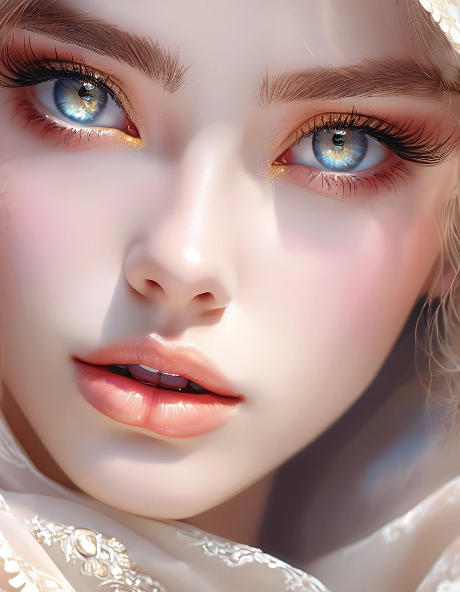 a beautiful girl, extremely detailed face and eyes, long eyelashes, beautiful detailed lips, 1girl, portrait, fantasy, digital painting, ethereal, soft lighting, warm colors, cinematic, highly detailed, intricate, ornate, elegant, delicate, serene, dreamlike, breathtaking, stunning, exquisite, masterpiece