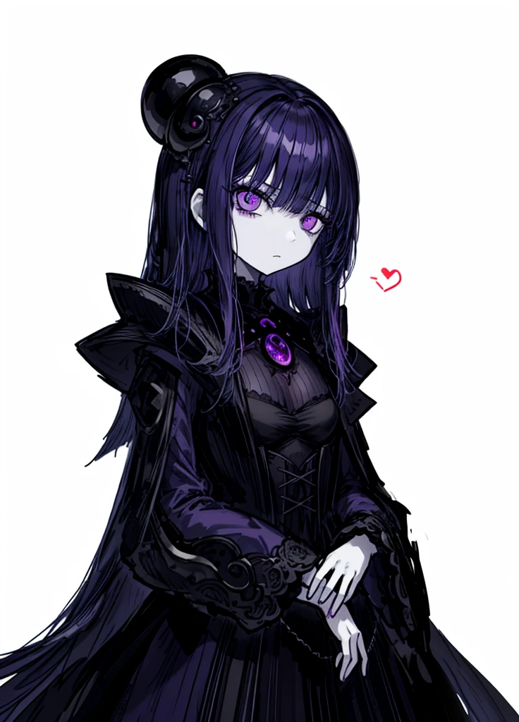 1girl, pale skin, blue-purple eyes, blue-purple hair, necromancer, nice clothes, (high resolution, high detail, best quality) , calm