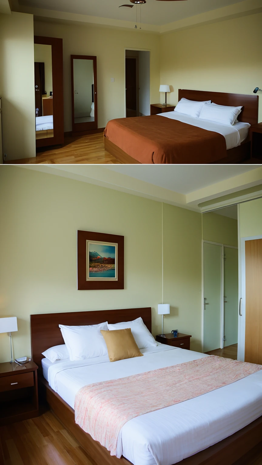 Rental car room、bed、Beauty sits、Highest quality、Realistic photos、Anatomically correct、医療用bed、barefoot、camisole、Mirror wall、Beautiful Skin