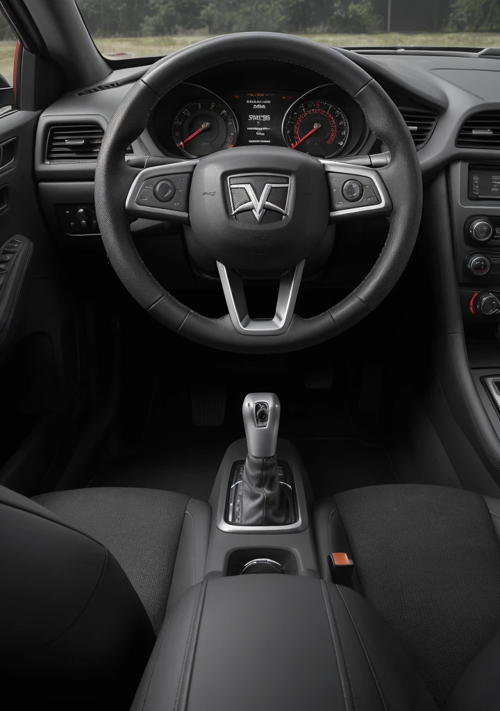 Here's an updated description of the Devorator X:
The Devorator X is a ferocious muscle car that embodies the spirit of the Gigantosuchus, a prehistoric predator that ruled the ancient world. This beast of a car is built by Dodge, but it bears a distinct logo - a stylized, angular image of a Gigantosuchus skull, with razor-sharp teeth and glowing red eyes.
The exterior is a menacing black and gray color scheme, with a unique "Predator" pattern on the hood and trunk, resembling the scaly skin of a giant reptile. The front grille is a black mesh with sharp, jagged edges, and the headlights are slim, angular slits that seem to pierce through the darkness.
The wheels are massive 22-inch alloys, with a unique "claw" design that seems to grip the road with ferocity. The tires are sticky Michelin Pilot Sport 4S, wrapped around massive 315/30R22 rear tires.
The interior is a dark, brooding space, with black leather seats, carbon fiber trim, and a flat-bottom steering wheel. The dashboard is a high-tech affair, with a massive 12-inch touchscreen display and a digital instrument cluster that seems to pulse with energy.
Under the hood, the Devorator X packs a massive 6.2L supercharged V8 engine, producing a whopping 1500 horsepower and 1300 lb-ft of torque. The engine is mated to a 7-speed dual-clutch transmission, with a manual mode and paddle shifters.
The Devorator X is a force to be reckoned with, a car that seems to snarl and growl as it devours the road. Its 0-60 mph time is a blistering 2.5 seconds, and its top speed is a mind-boggling 220 mph. This is a car that's not for the faint of heart, but for those who crave raw power and unbridled fury.