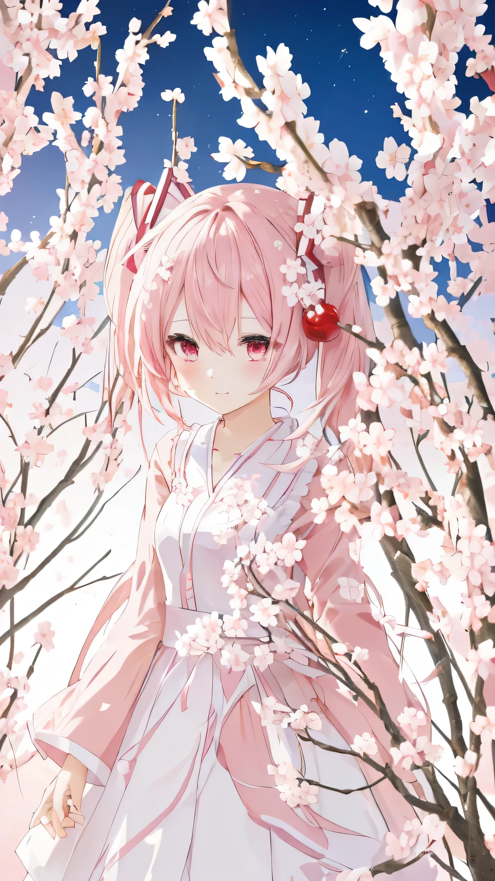 sakura miku,Anime girl with pink hair and white pink dress with flowers, cherry blossom,Anime Style 4 k, Anime Style. 8k, anime wallpaper 4k, anime wallpaper 4k, Beautiful Anime girl, 4k anime wallpaper, Beautiful Anime, anime art wallpaper 4k, anime art wallpaper 4k, Anime Art Wallpapers 8K, Cute anime waifu in a nice dress, Nightcore