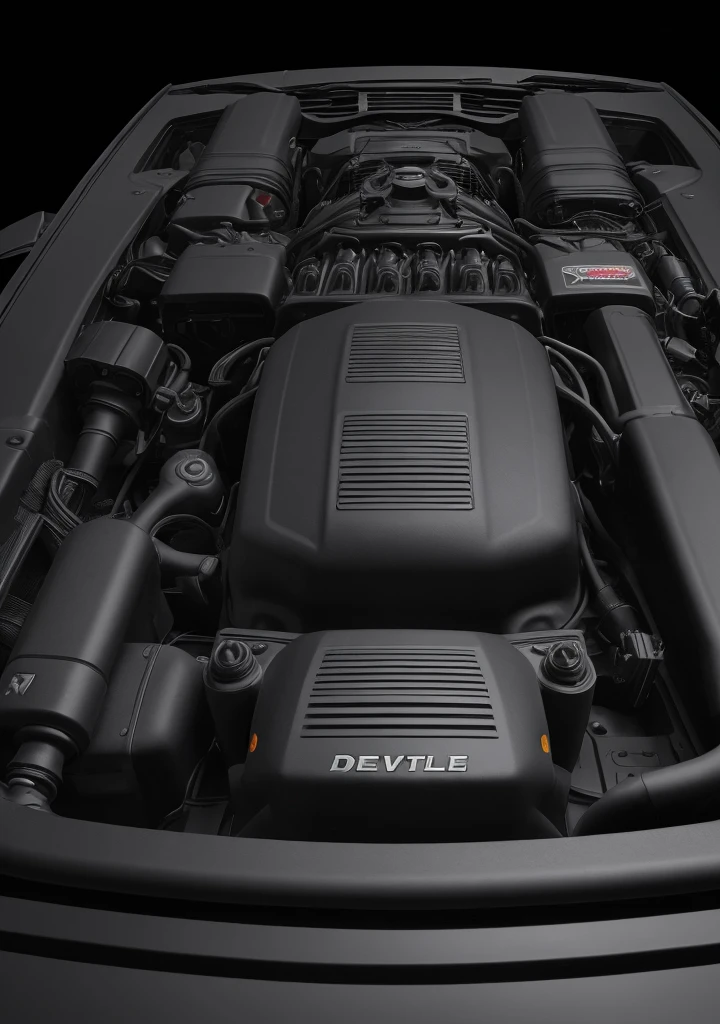 Here's an updated description of the Devorator X:

The Devorator X is a ferocious muscle car that embodies the spirit of the Gigantosuchus, a prehistoric predator that ruled the ancient world. This beast of a car is built by Dodge, but it bears a distinct logo - a stylized, angular image of a Gigantosuchus skull, with razor-sharp teeth and glowing red eyes.

The exterior is a menacing black and gray color scheme, with a unique "Predator" pattern on the hood and trunk, resembling the scaly skin of a giant reptile. The front grille is a black mesh with sharp, jagged edges, and the headlights are slim, angular slits that seem to pierce through the darkness.

The wheels are massive 22-inch alloys, with a unique "claw" design that seems to grip the road with ferocity. The tires are sticky Michelin Pilot Sport 4S, wrapped around massive 315/30R22 rear tires.

The interior is a dark, brooding space, with black leather seats, carbon fiber trim, and a flat-bottom steering wheel. The dashboard is a high-tech affair, with a massive 12-inch touchscreen display and a digital instrument cluster that seems to pulse with energy.

Under the hood, the Devorator X packs a massive 6.2L supercharged V8 engine, producing a whopping 1500 horsepower and 1300 lb-ft of torque. The engine is mated to a 7-speed dual-clutch transmission, with a manual mode and paddle shifters.

The Devorator X is a force to be reckoned with, a car that seems to snarl and growl as it devours the road. Its 0-60 mph time is a blistering 2.5 seconds, and its top speed is a mind-boggling 220 mph. This is a car that's not for the faint of heart, but for those who crave raw power and unbridled fury.
