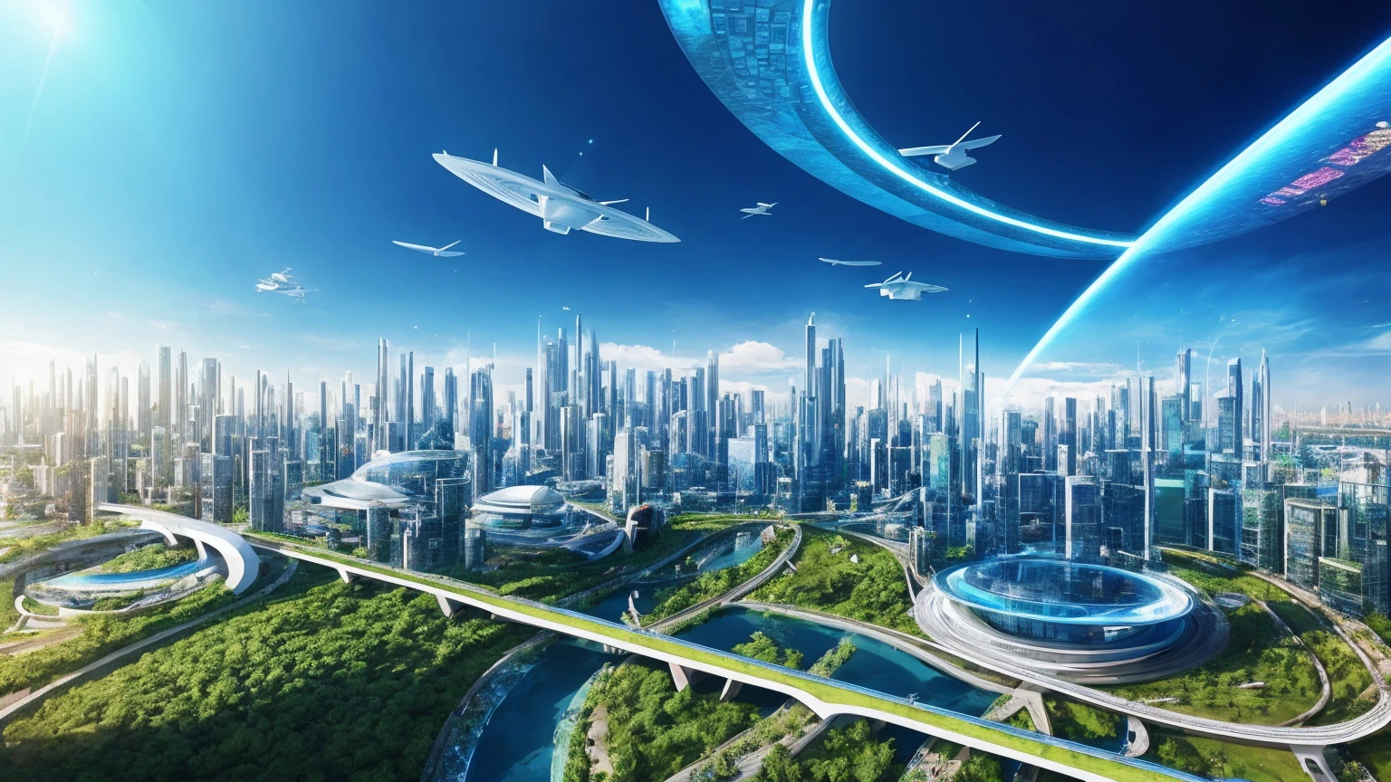 (Best quality,4K,8K,A high resolution,Masterpiece:1.2),Ultra-detailed,(Realistic,Photorealistic,photo-realistic:1.37),Futuristic floating city,Futuristic technology,Huge urban high-tech tablet platform,Airship,Floating in the sky,Futuristic city,Small airships around,High-tech hemispherical platform,Colorful lights,Advanced architecture,modernn architecture,skyscrapper,Access the cloud,Scenic beauty,view over city,Impressive design,Blend seamlessly with nature,energetic and vibrant atmosphere,Futuristic transportation system,Parking is suspended,Transparent path,Lush greenery,Sky gardens,cascading waterfalls,Magnificent skyline,reflections on the water,Sparkling river,Architectural innovation,futuristic skyscrapers,Transparent dome,The shape of the building is unusual,Elevated walkway,Impressive skyline,Glowing lights,Futuristic technology,Minimalist design,Scenic spots,Panoramic view,Cloud Piercing Tower,Vibrant colors,epic sunrise,epic sunset,Dazzling light display,magical ambiance,The future city,Urban Utopia,LuxuryLifestyle,Innovative energy,sustainable development,Smart city technology,Advanced infrastructure,Tranquil atmosphere,Nature and technology live in harmony,Awesome cityscape,Unprecedented urban planning,Architecture connects seamlessly with nature,High-tech metropolis,A cutting-edge engineering marvel,The future of urban living,Visionary architectural concept,Energy-efficient buildings,Harmony with the environment,A city floating above the clouds,Utopian dreams become reality,The possibilities are endless,State-of-the-art transportation network,Green energy integration,Innovative materials,Impressive holographic display,Advanced communication system,Breathtaking aerial view,Quiet and peaceful environment,Modernist aesthetics,Ethereal beauty