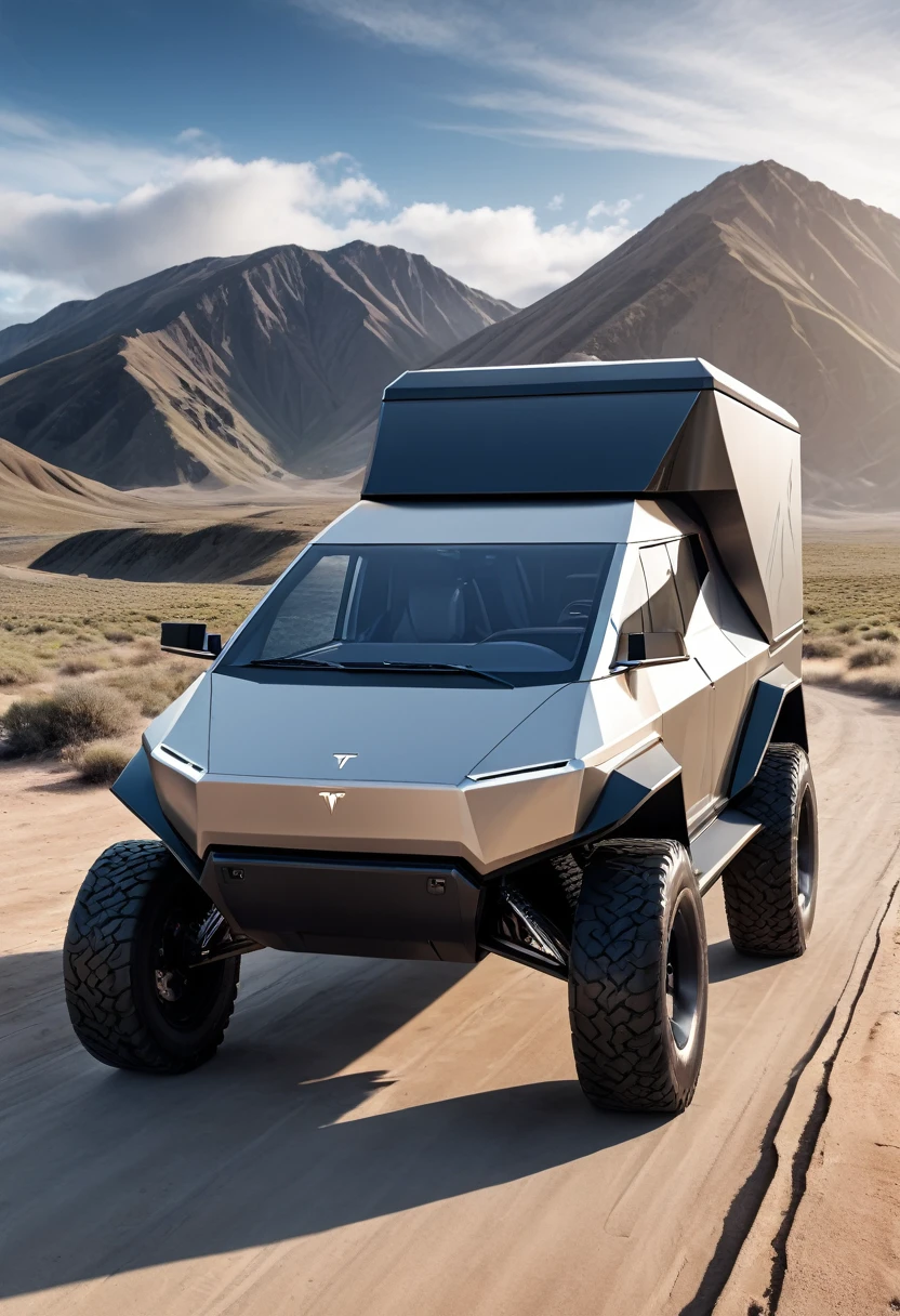 generate a stereotypical looking Tesla cybertruck owner