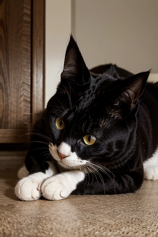 Cat with black head