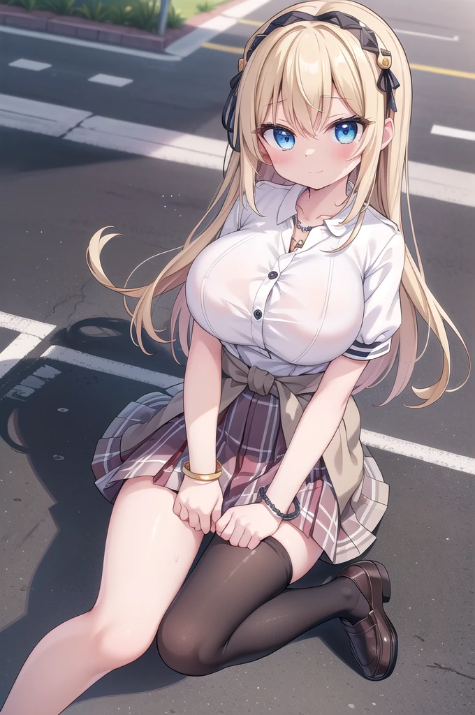 Character Focus、From above(uniform:1.3)、(Plain beige clothing around the waist:1.5、(black tights)、露出したNipples、(Black Pantyhose)、(Waist tie:1.3)、(White collar付きシャツ:1.4)、((White collar、buttonを外した、Short sleeve):1.2)、(Red Plaid Pleated Skirt:1.3)、((necklace、Colorful Bracelets、× Hair Accessories):1.2)、Very detailed、(8K、RAW Photos、Highest quality、masterpiece:1.2)、(Very detailedな8K壁紙)、shape、Professional Lighting、Sharp focus、Written boundary depth、Browsing Caution、Clear Eyes、Perfect Anatomy、With a girl、15-year-old student、Black gal(Dark Skin:1.2)、(Oily skin、Glowing Skin、Glowing Skin、Sweat:1.2)、smile、plump太もも、huge、Fully visible、Big Breasts、(button:1.4)、Skirt lifted、blue eyes、Blonde、(Compensation:1.1)、(Black Knee Socks 1.6)、:1.6、Brown Loafers、sitting、((Leg spread:1.5))、on the road、No panties、Pastel color pee、's panties are visible、((Pastel colored panties))、((Tecateca panties))、((Normal position:1.4))、(((Crouchポーズ)))、((I was made to sit with my legs apart...))、Cowgirl、Crouch、Leg spread、、blazer、(8K、masterpiece、Highest quality、Super detailed、Professional Lighting、Beautiful Face)、 Black gal(Dark Skin:1.2)、(correction:1.1)、Nipples(short、small、small:1.2)nsfw、Two beautiful 18 year old girls、(Group shot:1.2)、(sweater:1.2)、(Tiered flare skirt)、(Gorgeous detailed embroidered panties)、(Skirt Lift:1.5)、Put your hand on your skirt、(Panty shot)、Panty Focus、plump、pubic hair、smile、Black Short Hair、Voluminous straight hair、Parted bangs、Lip gloss、Pale skin、Glowing Skin、(8K、masterpiece、Highest quality、Super detailed、Professional Lighting、Beautiful Face)、 Black gal(Dark Skin:1.2)、(correction:1.1)、Nipples(short、small、small:1.2)nsfw、Two beautiful 18 year old girls、(Group shot:1.2)、(sweater:1.2)、(Tiered flare skirt)、(Gorgeous detailed embroidered panties)、(Skirt Lift:1.5)、Put your hand on your skirt、(Panty shot)、Panty Focus、plump、pubic hair、smile、Black Short Hair、Voluminous straight hair、Parted bangs、Lip gloss、Pale skin、Glowing Skin、