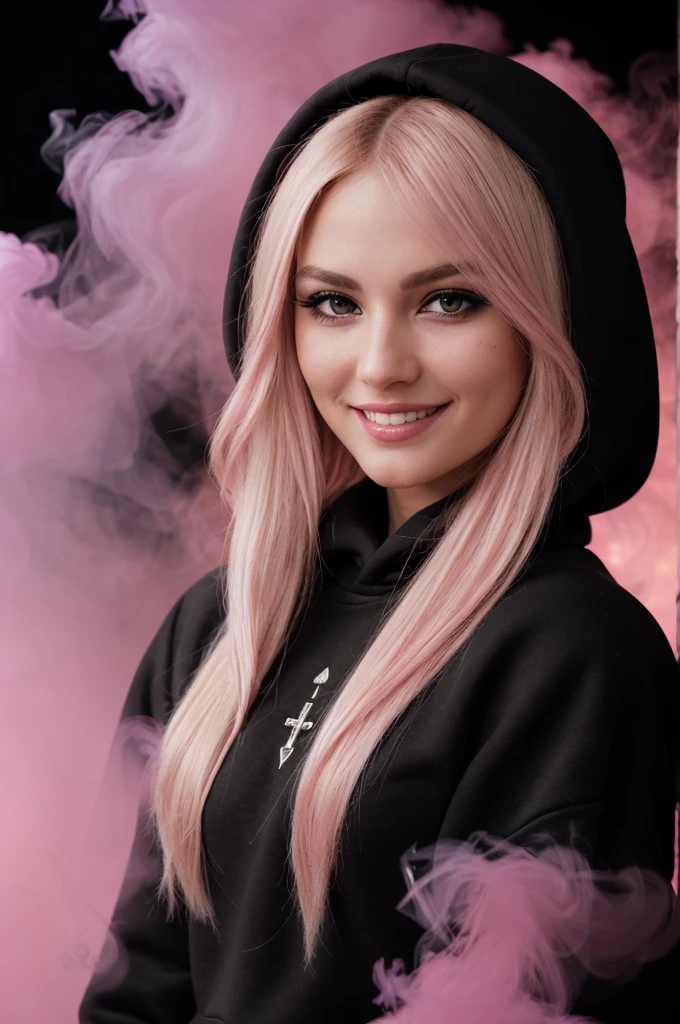 woman nun in black robe, Beautiful italian woman, a sexy girl, a beautiful, open big breasts, pink hair, photo of a beautiful, Young sexy woman, beautifully soft lighting, The Goddess, woman, detailed eyes and face, beautiful detailed eyes, choker around the neck, beautiful detailed lips, extremely detailed eyes and face, Sexy young woman, Gray background, gorgeous soft lighting