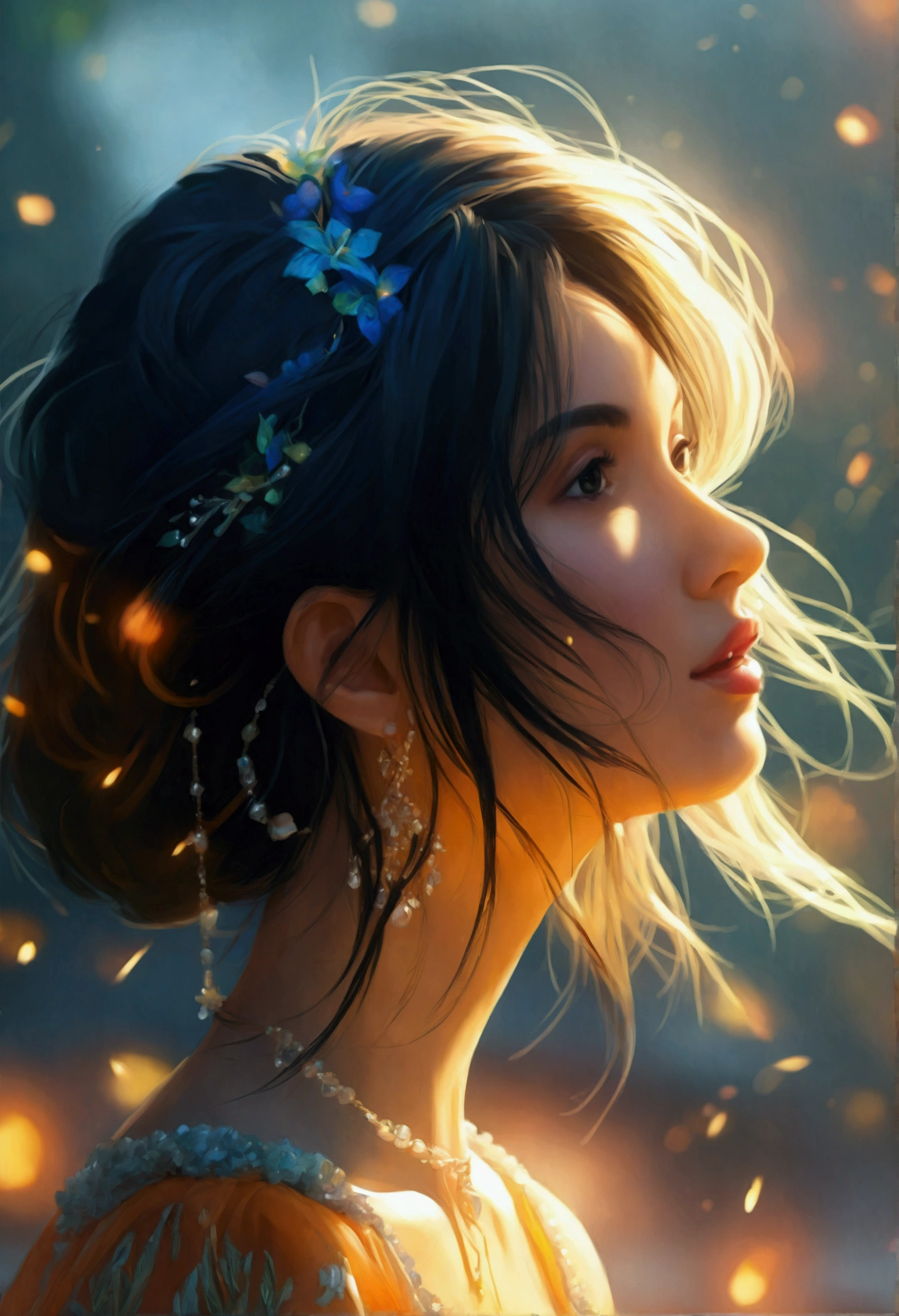 ((Masterpieces with up to 16K resolution:1.6)),Highest quality,it is really amazing,Very detailed,Ultra-high resolution,(Real:1.5),(Realistic:1.5),Increased depth of field,Cinematic Light,
Elegant mature woman,
Long black hair,(Exquisitely detailed face:1.5),Face with a gentle expression,Translucent white skin,Very sensitive skin,Great proportions,Anatomically correct body,
Elegant bikini swimwear,Artistic design,Beautiful and detailed pattern,Detailed fabric texture,Gorgeous necklace,
Coastal landscape at dusk,Dark clouds and dark sky,delay々Continuing sandy beach, Deserted Beach,Dark sea surface,
(Dramatic Angle:1.6),