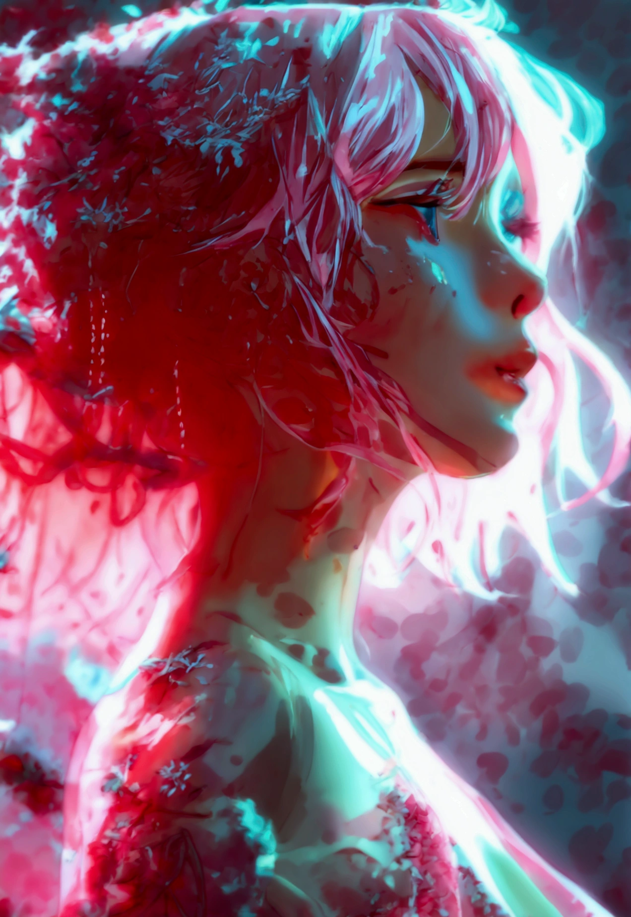 pink slime girl, nude