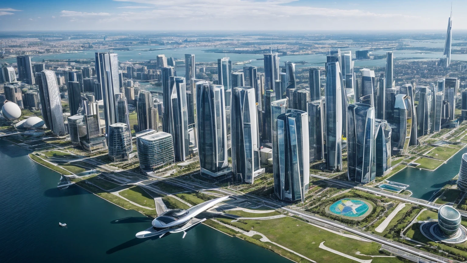 (Best quality,4K,8K,A high resolution,Masterpiece:1.2),Ultra-detailed,(Realistic,Photorealistic,photo-realistic:1.37),Futuristic floating city,Futuristic technology,Huge urban high-tech tablet platform,Airship,Floating in the sky,Futuristic city,Small airships around,High-tech hemispherical platform,Colorful lights,Advanced architecture,modernn architecture,skyscrapper,Access the cloud,Scenic beauty,view over city,Impressive design,Blend seamlessly with nature,energetic and vibrant atmosphere,Futuristic transportation system,Parking is suspended,Transparent path,Lush greenery,Sky gardens,cascading waterfalls,Magnificent skyline,reflections on the water,Sparkling river,Architectural innovation,futuristic skyscrapers,Transparent dome,The shape of the building is unusual,Elevated walkway,Impressive skyline,Glowing lights,Futuristic technology,Minimalist design,Scenic spots,Panoramic view,Cloud Piercing Tower,Vibrant colors,epic sunrise,epic sunset,Dazzling light display,magical ambiance,The future city,Urban Utopia,LuxuryLifestyle,Innovative energy,sustainable development,Smart city technology,Advanced infrastructure,Tranquil atmosphere,Nature and technology live in harmony,Awesome cityscape,Unprecedented urban planning,Architecture connects seamlessly with nature,High-tech metropolis,A cutting-edge engineering marvel,The future of urban living,Visionary architectural concept,Energy-efficient buildings,Harmony with the environment,A city floating above the clouds,Utopian dreams become reality,The possibilities are endless,State-of-the-art transportation network,Green energy integration,Innovative materials,Impressive holographic display,Advanced communication system,Breathtaking aerial view,Quiet and peaceful environment,Modernist aesthetics,Ethereal beauty