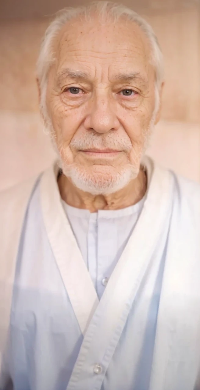 Top quality, real, Very delicate and beautiful, Raw images, Professional lighting, Facial lighting, Depth of field, A picture of an elderly man