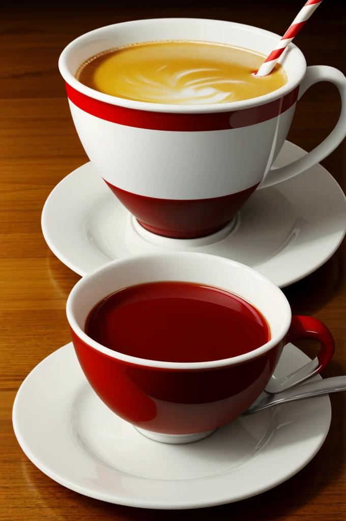 realistic food pictures There are thin white lines in the cup. There is red liquid in the cup. There was a white lump in the bowl. There's a little bit of tomato. There are green leafy vegetables sprinkled on top. Shot at a 90 degree angle using the Chula camera angle.