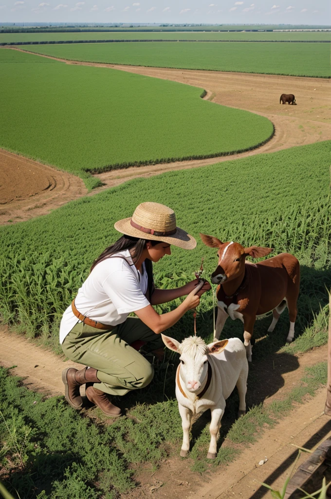 Farmer comity get feeding in the open area land