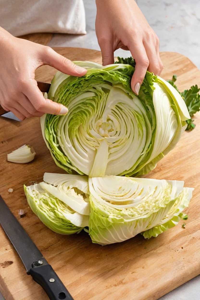 Cutting cabbage