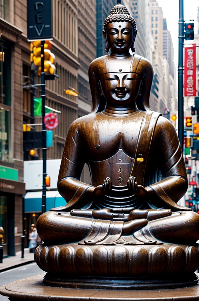 Buddha statue on Fifth Avenue, New York City