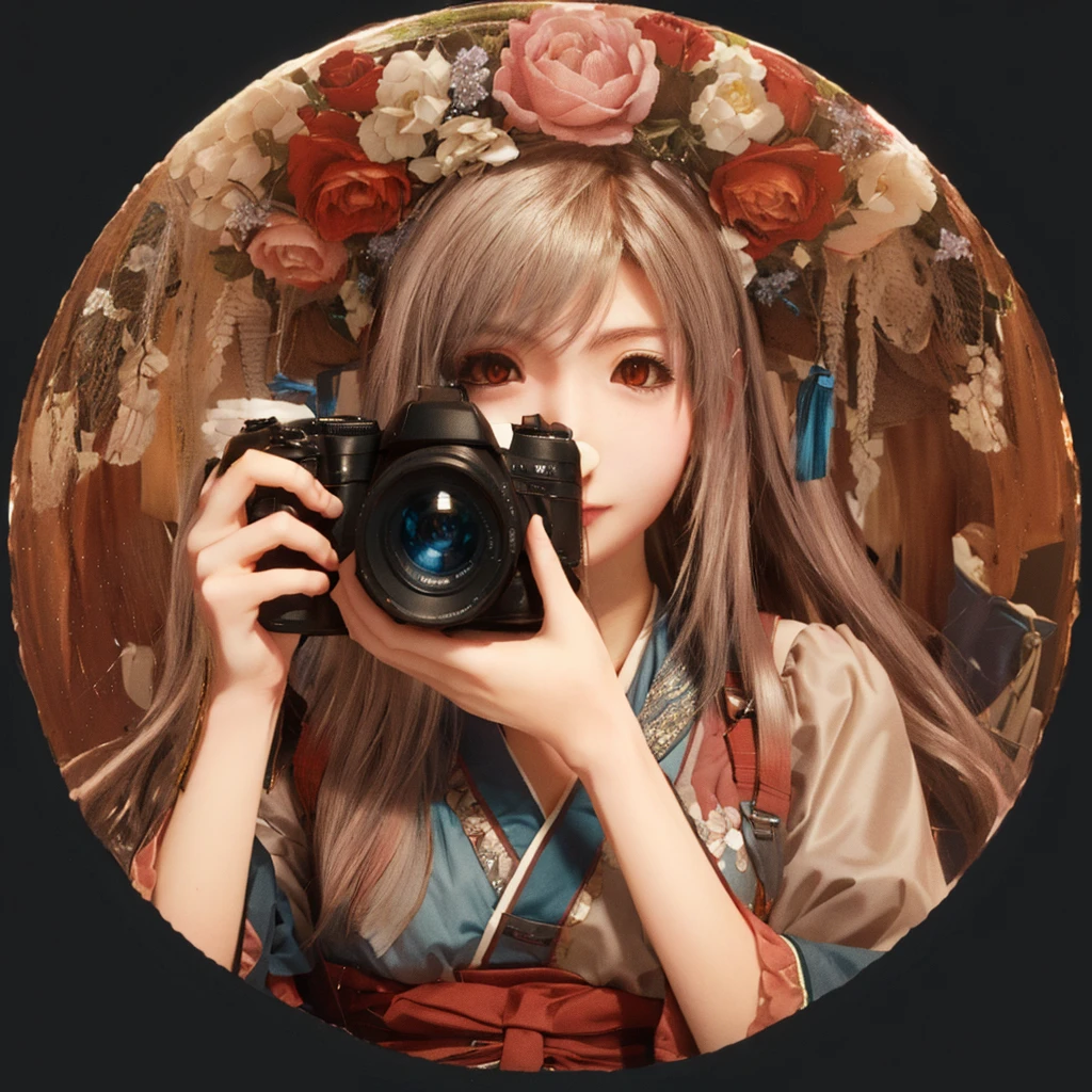 カメラでphotographを撮っている女性のアラフィフ画像, Anime Style mixed with fujifilm, everyone, artwork in the style of Gwaiz, digital art on Pixiv, Gwaiz, Pixiv style, photograph], Pixiv, Pixiv 3dcg, Digital SLR Fantasy, Pixiv contest winner, at Pixiv, Anime Style. 8K