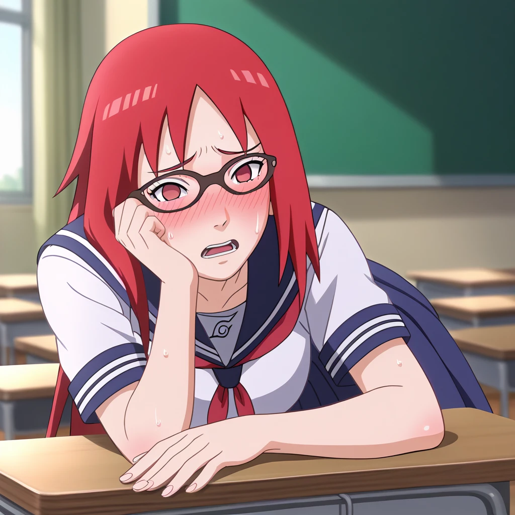 dull bangs、messy hair、Sloppy、cross-eyed、drunk、( fool / Sexual ecstasy)、Glasses、highest quality,  Beautiful charming anime girl, slender body, tied hair, one girl,wearing a hood,hoodie、ponytail、redhead、sex、stick out tongue、cum in mouth、rape