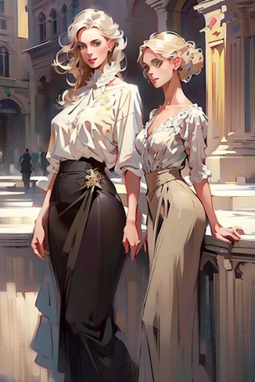 (realistic illustration:1.3), A very beautiful Russian woman. 31yo, brunette, green eyes, short, perfect figure, small breasts,(smile).Black blouse, gray pencil skirt, high heels. Masterpiece, (highly detailed:1.2),(detailed face and eyes:1.2), 8k wallpaper, natural lighting. core shadows, high contrast, bokeh.(rule of thirds)