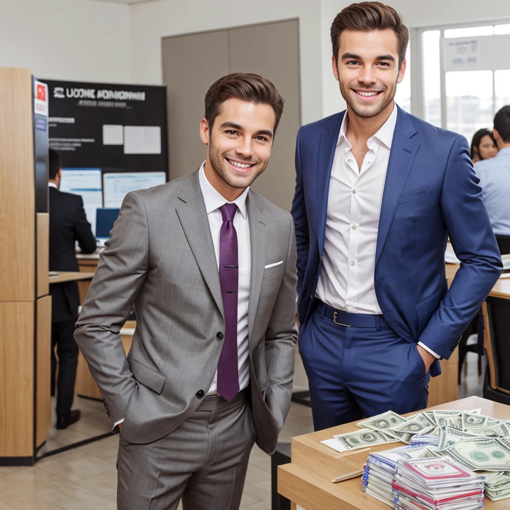 1 person,male,Handsome,suit,investor,Facing the front with the whole body,A lot of money in my hands,smile,Daytime,lecture
