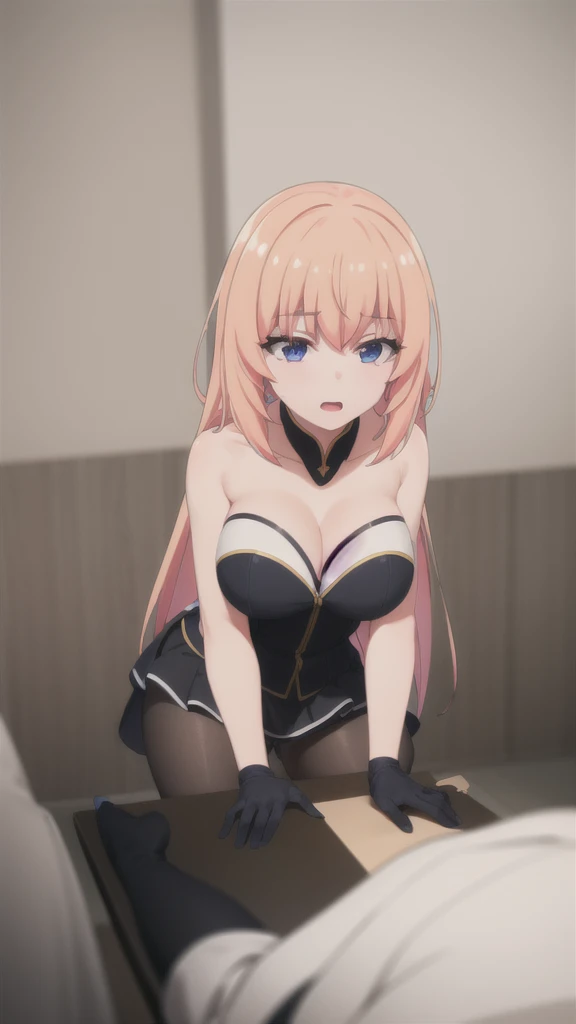 A girl,,Long hair, Bangs, Orange hair, Hair between the eyes, s eyes:(1.5), (in the breast:1.2),
rest 锁骨, Wedding dress,veil,wedding,Black dress,Flowers,The skirt is broken,Black socks,Black knee socks,Black gloves,Long boots,Cleavage,
Looking at the audience, whole body, Open your mouth,lol,
indoors, church,permanent,permanent,微lol,With one eye closed,
rest (masterpiece:1.2), best quality, high resolution, 8k wallpaper, (illustration:0.8), (美丽细致s eyes:1.6), Extremely detailed face, Perfect lighting, Extremely detailed CG, (Perfect hands, Perfect anatomical structure),