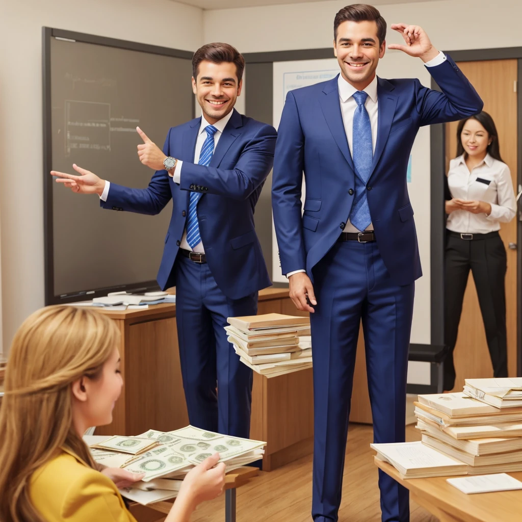 male,1 person,suit,investor,Facing the front with the whole body,A lot of money in my hands,smile,Daytime,lecture,teach