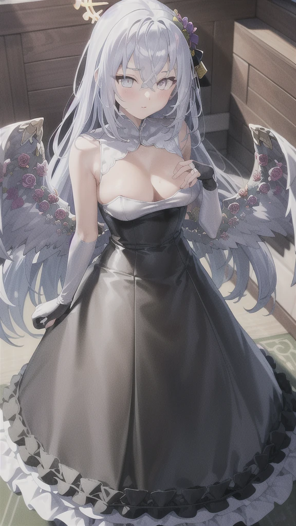A girl,,Long hair, Bangs, White头发, Hair between the eyes, s eyes:(1.5), (中的breast:1.2),
rest 锁骨, Wedding dress,veil,wedding,Red Dress,Flowers,The skirt is broken,Black socks,Black knee socks,Black gloves,Long boots,Cleavage,breast,White,
Looking at the audience, whole body, Open your mouth,lol,
indoors, church,permanent,permanent,微lol,With one eye closed,
rest (masterpiece:1.2), best quality, high resolution, 8k wallpaper, (illustration:0.8), (美丽细致s eyes:1.6), Extremely detailed face, Perfect lighting, Extremely detailed CG, (Perfect hands, Perfect anatomical structure),