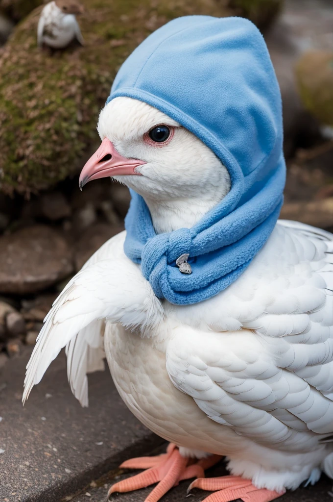 A ptarmigan wearing a squid headgear、Deformation、cute