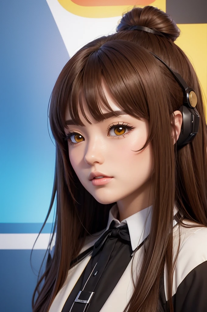 A profile picture anime style big brown hair female (Roblox)