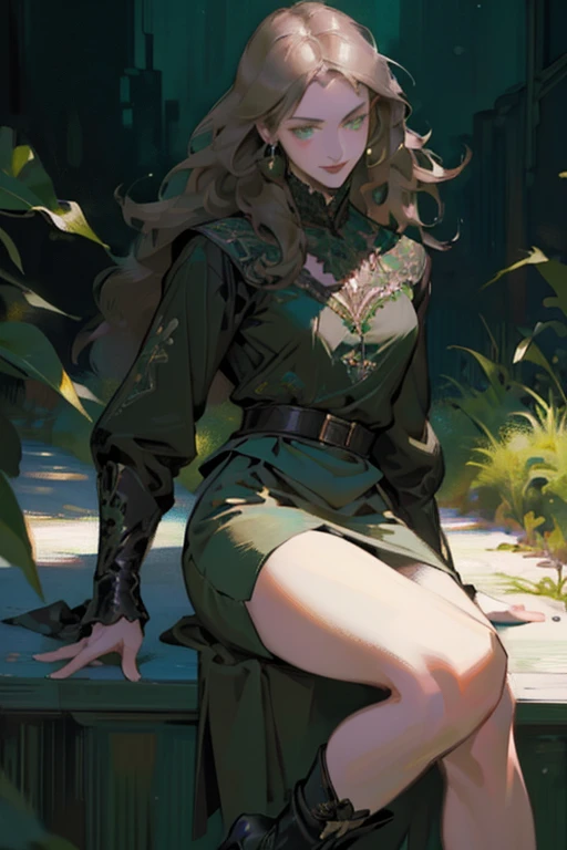 (realistic illustration:1.3), A very beautiful Russian woman. 31yo, brunette, green eyes, short, perfect figure, small breasts,(smile).Black blouse, gray pencil skirt, high heels. Masterpiece, (highly detailed:1.2),(detailed face and eyes:1.2), 8k wallpaper, natural lighting. core shadows, high contrast, bokeh.(rule of thirds)