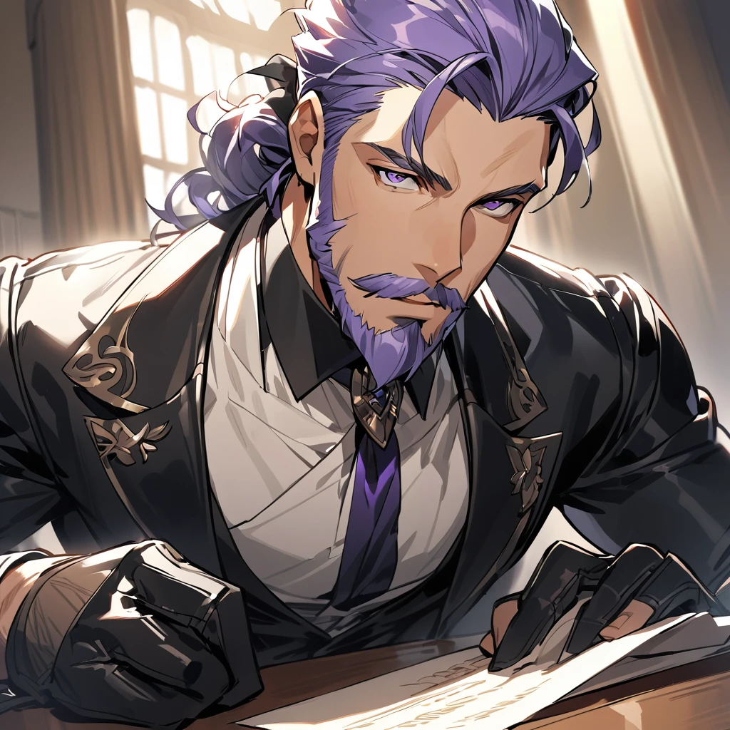 Jeremy is an elegant and gentle man, a real heartthrob appearance, his body is well trained and muscular, he has an athletic and well-conditioned physique, he has a strong sense of justice, being a true "Hero" to the letter, He always wears a formal suit when he goes out, he always wears leather gloves, specifically to never leave his fingerprints in places, he has a similar facial appearance to actor Brad Pitt when he was 25. Jeremy's hair is shaved and black, he has a shaved beard, his eyes are violet with a darker, bluish tone.