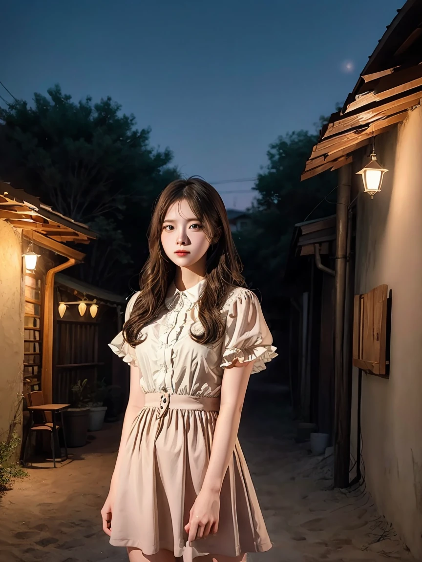 (3 girls)((((Special illustration style:1.0)))),best quality,Best Animation,Masterpiece,Ray tracing, world class illumination,1 girl, alone, look at viewer,Cowboy Shot,outdoor,