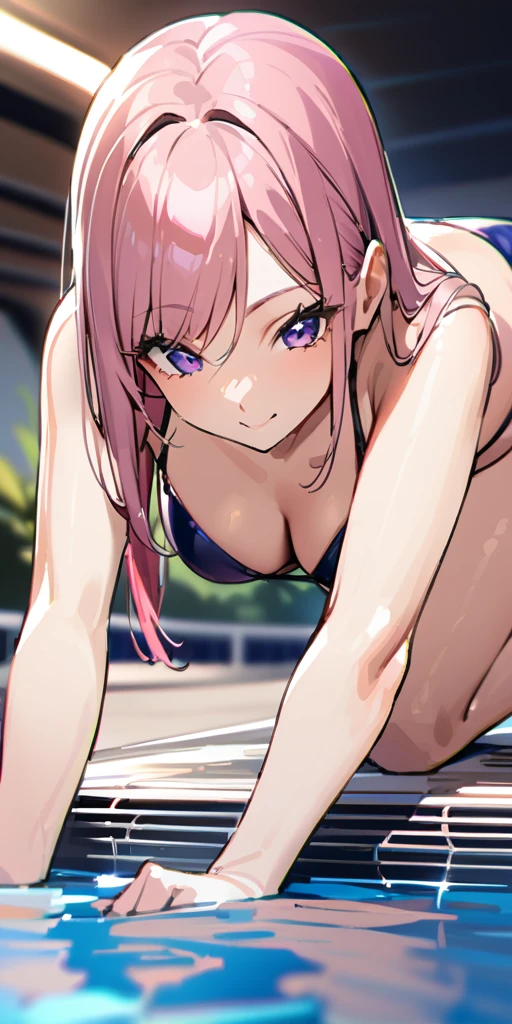 ((Highest quality、、masterpiece:1.3)), Upper Body、Long legs、Sharp focus:1.2, Beautiful woman with perfect figure:1.4、(Smiling:1.2), double eyelid、30-year-old female、Sexy pose、((((Close your mouth、One Woman、bikini)))),(((((one women,poolside:1.5)))))