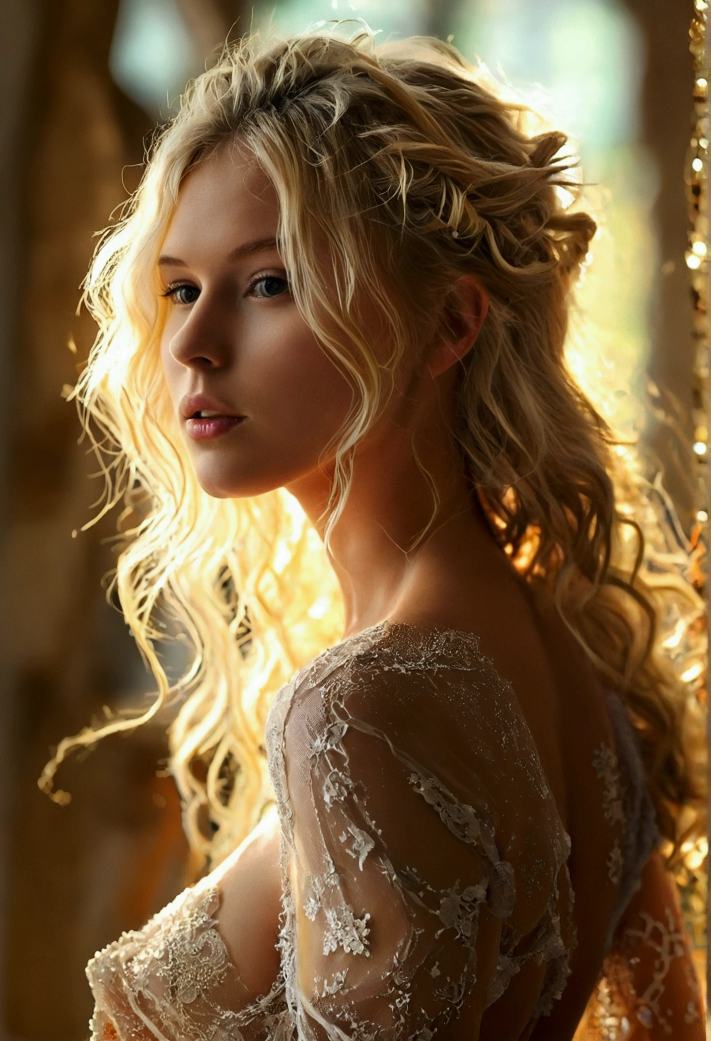 Naked blonde girl