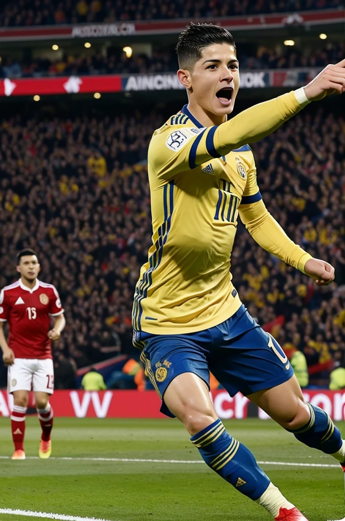 I want an image of James Rodriguez scoring a goal