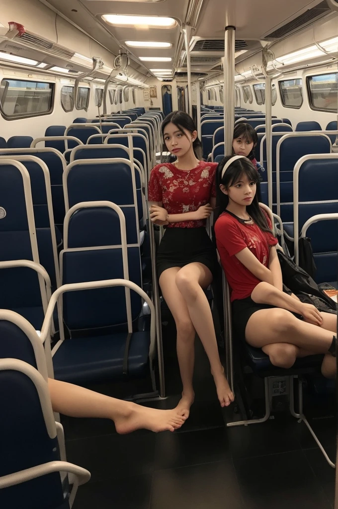 8k resolution, Ultra-realistic, Ultra-detailed, Korean idol, (6 girls:1.1), (8 girls:1.2),(10 girls:1.3),(5 naked girls:1.4),fully naked girls, in airport, spread legs, showing pussy, holding dildo